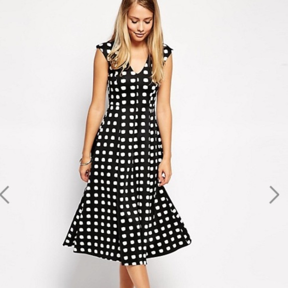 ASOS Polka Dot Midi Dress - Picture 2 of 10